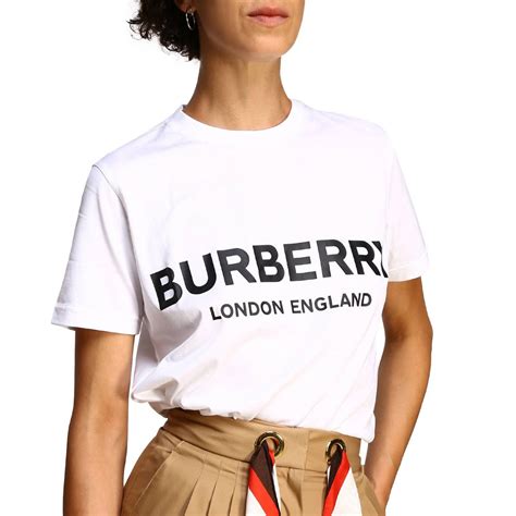 burberry white t shirt womens|Burberry white long sleeve shirt.